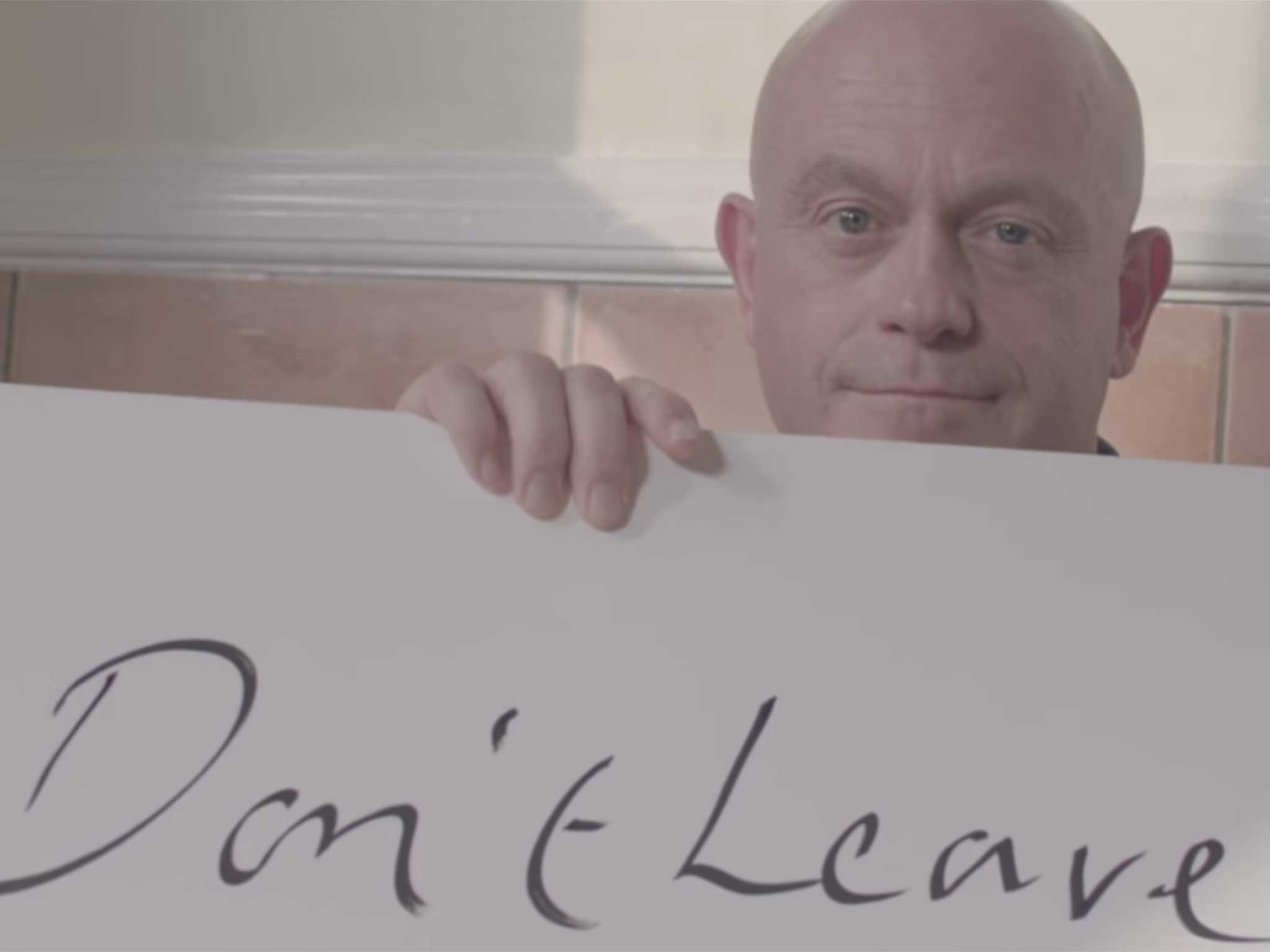 A still from the Let's Stay Together campaign's YouTube video, featuring Ross Kemp