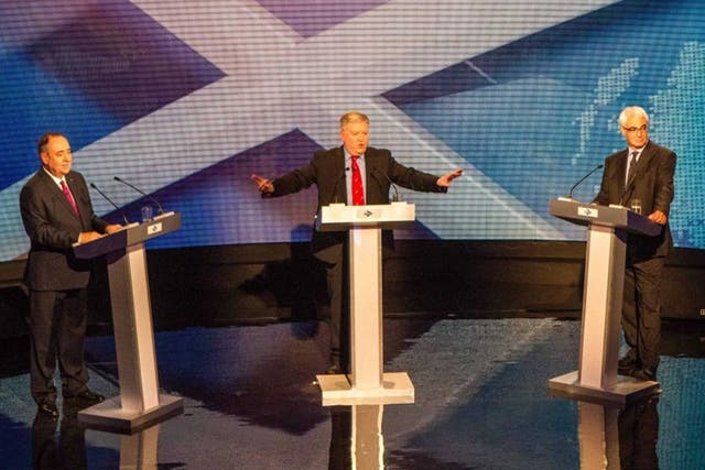 Salmond and Darling during the ScotsDecide debate earlier in the week