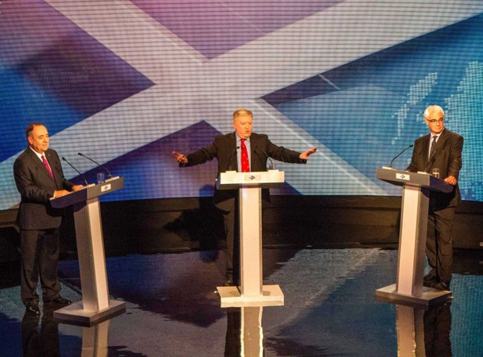Salmond and Darling during the ScotsDecide debate earlier in the week