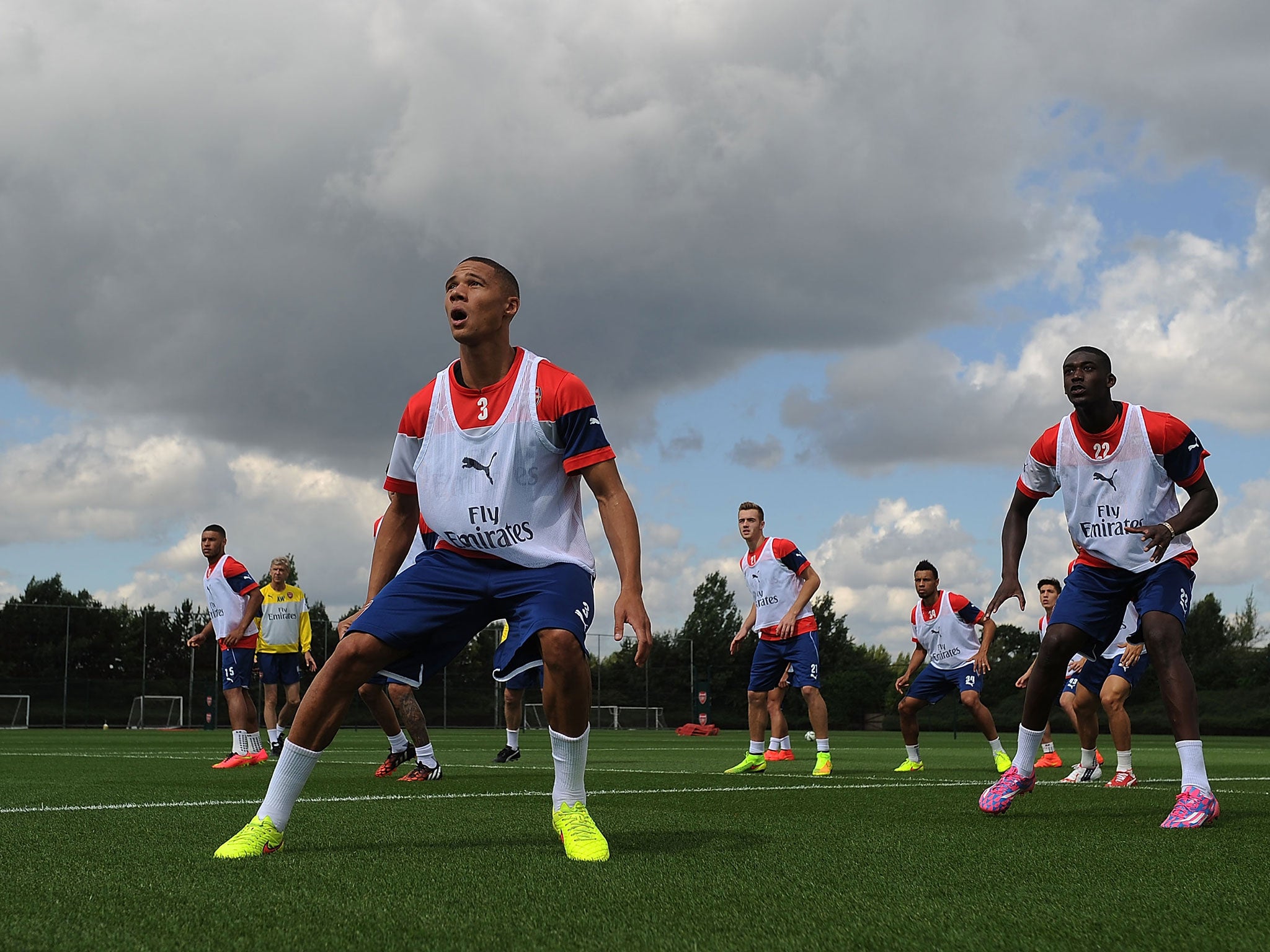 Arsenal defender Kieran Gibbs in training