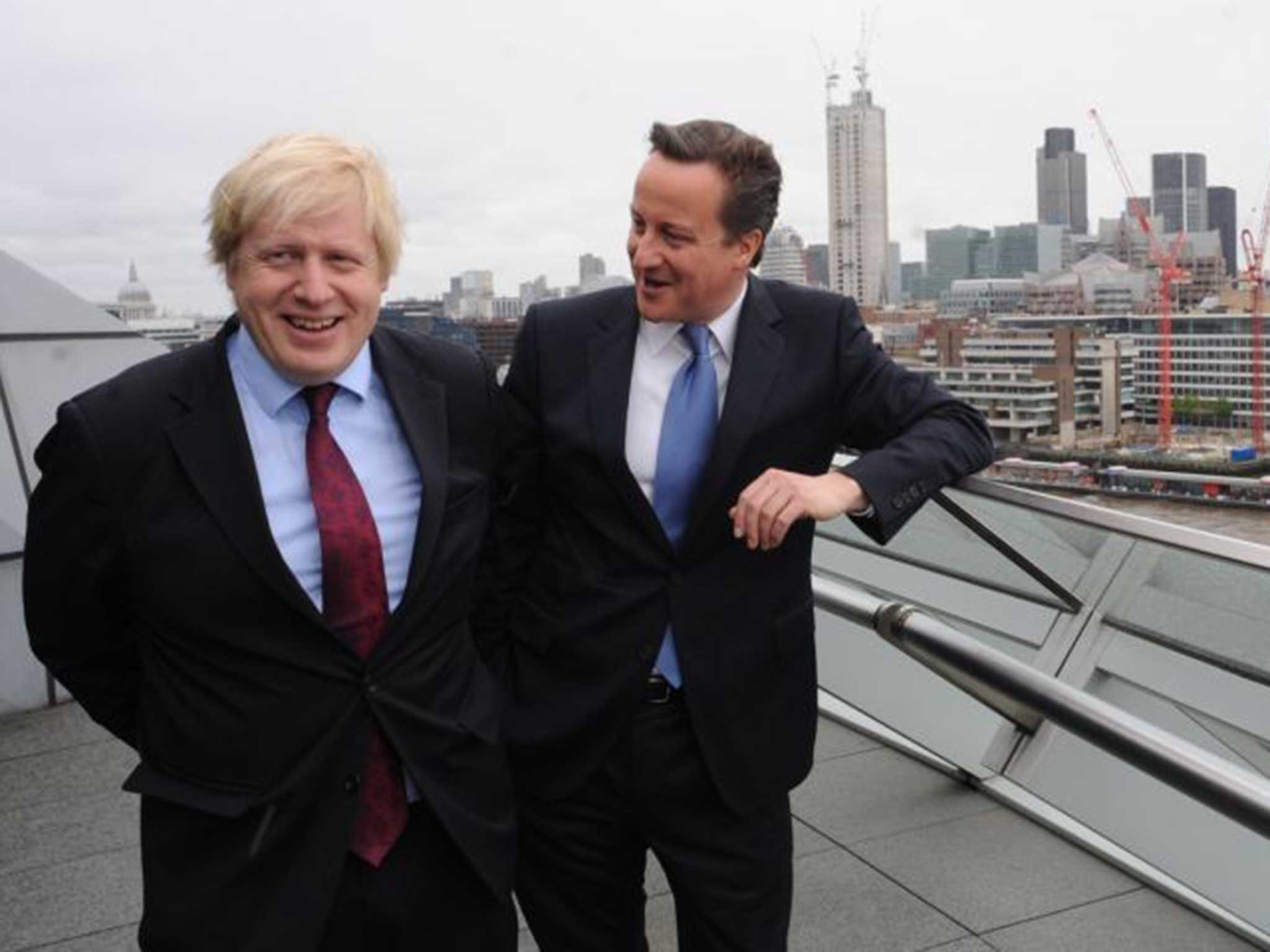 London Mayor Boris Johnson (left) with David Cameron