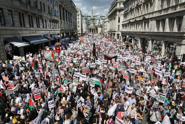 The protest fills Regent Street