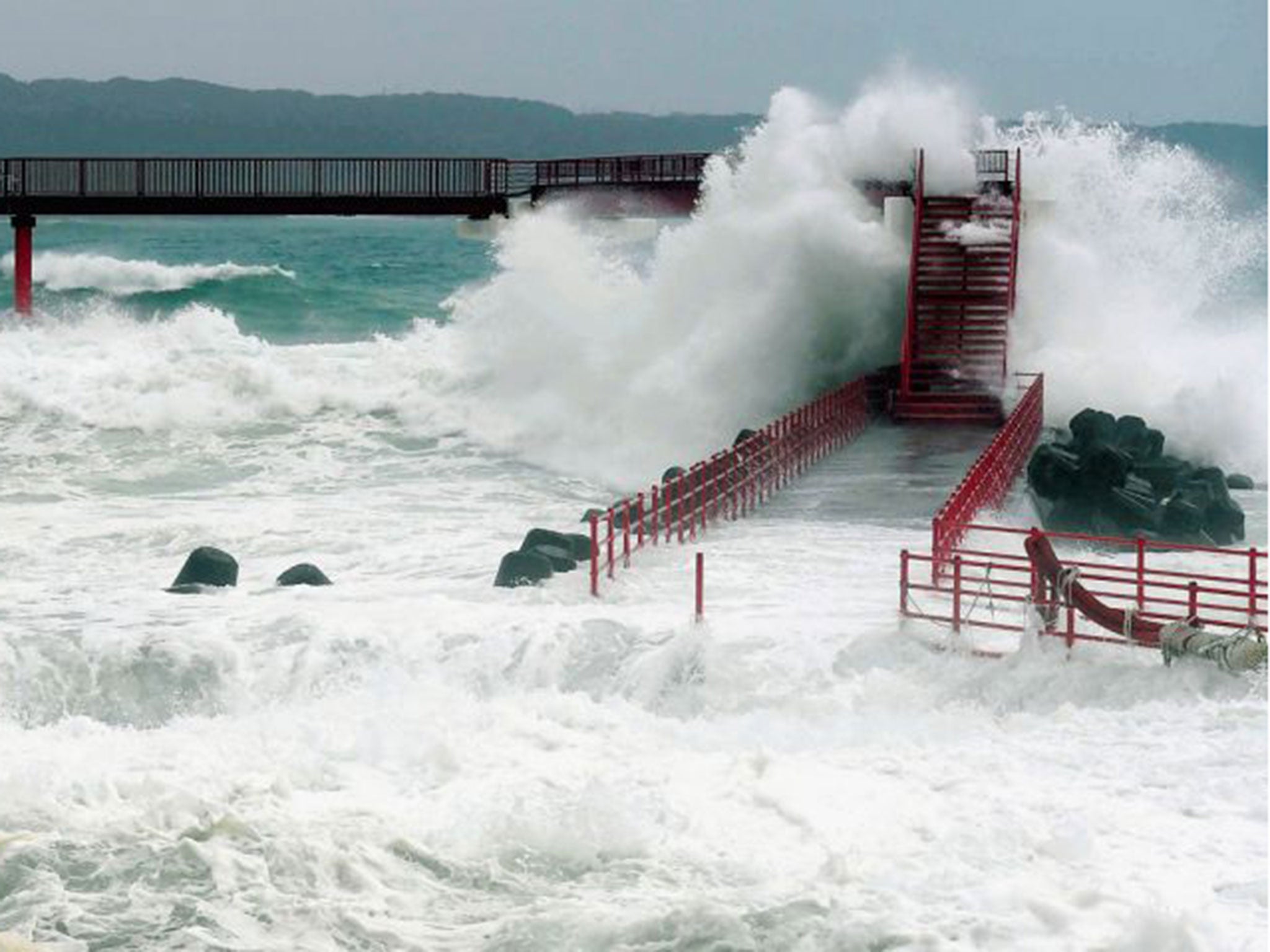 Typhoon Halong ravaged Japan's coast on Saturday evening