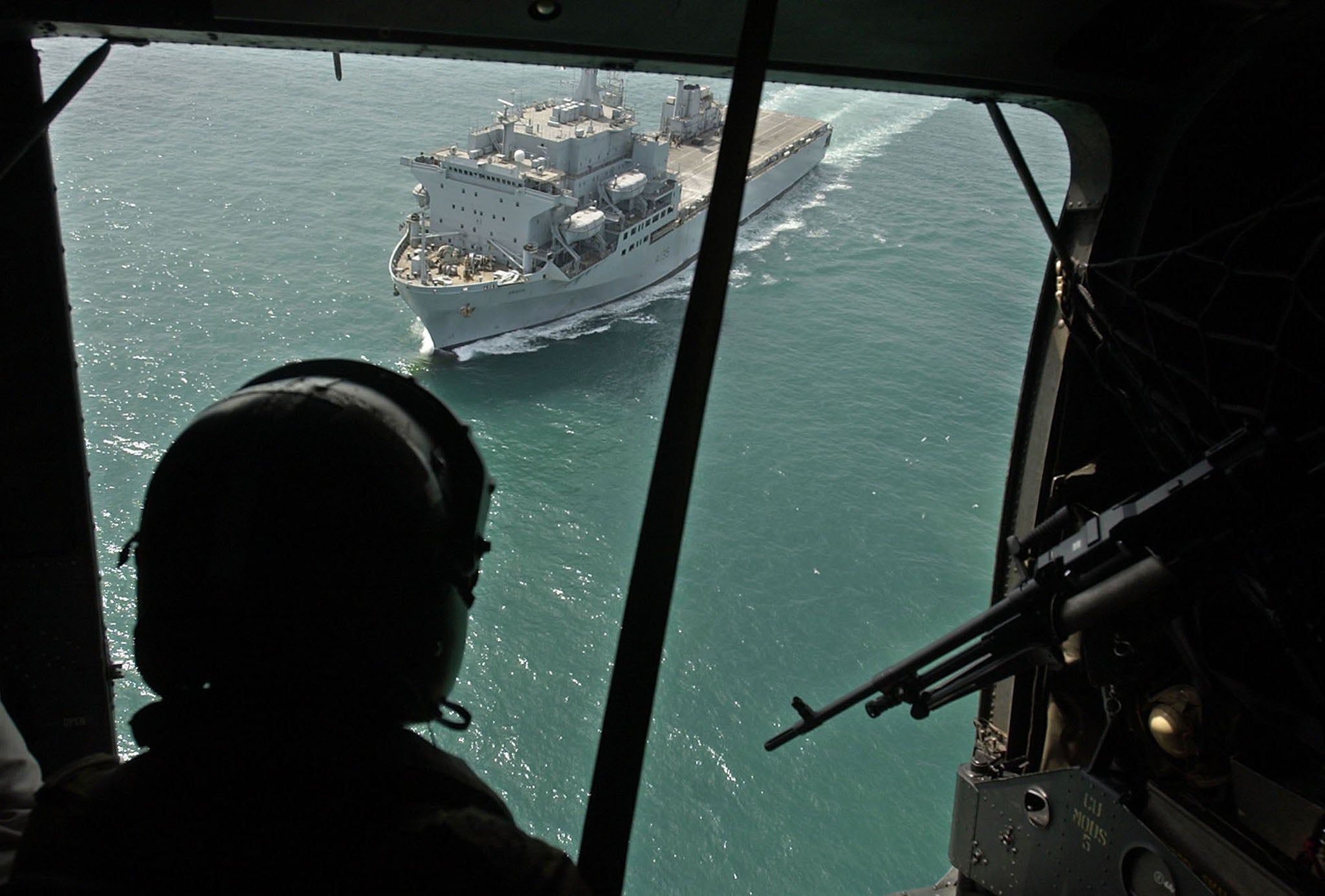 A campaign to get RFA Argus, seen here from a Sea King
helicopter, has been backed by MPs and other public figures