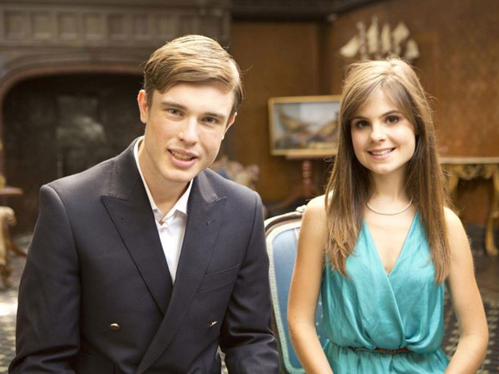 Cast: Ed Gamble and Amy Hoggart as Georgie and Poppy Carlton in ‘Almost Royal’