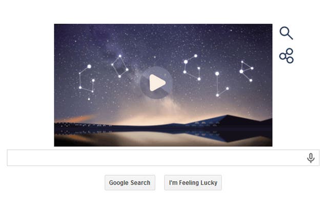 The Google Doodle marking the Perseid Meteor Shower