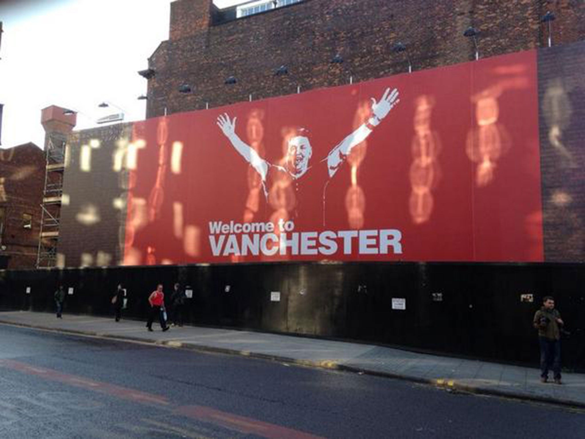 A billboard has appeared in Manchester entitled 'Welcome to Vanchester'