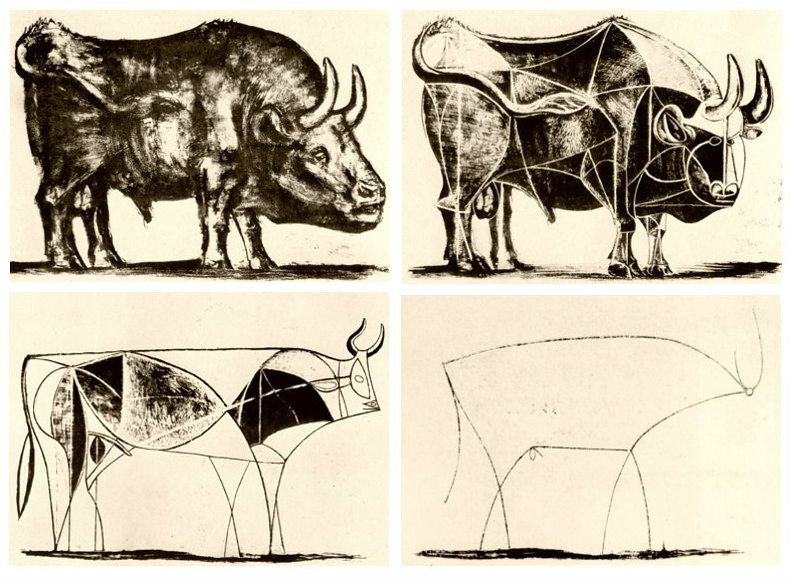 Four lithographs from Pablo Picasso's suite 'The Bull' show the importance of simplicity.