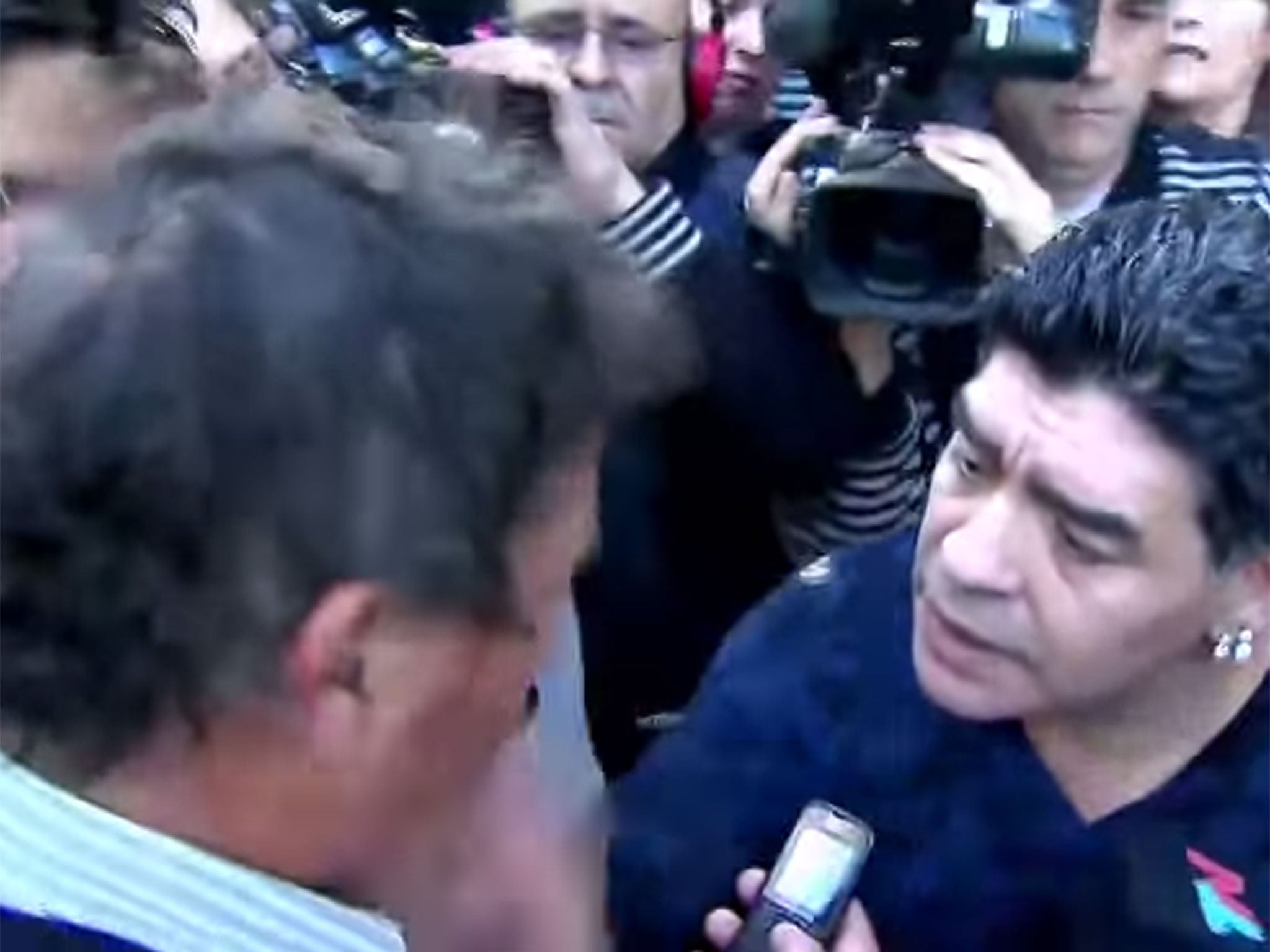 The controversial Argentinian star hit out after accusing a reporter of winking at his wife