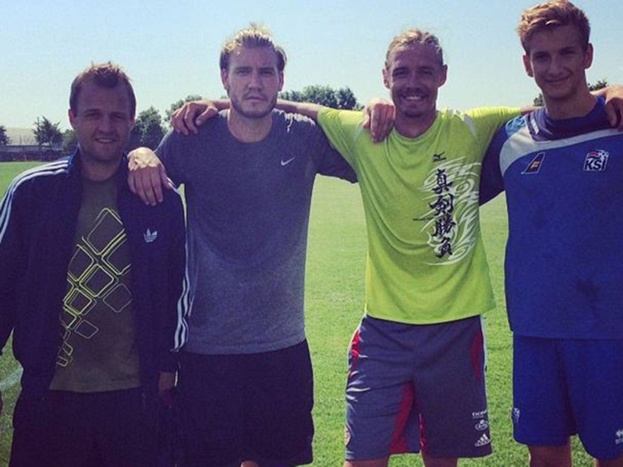 Nicklas Bendtner has posted a series of training videos as he looks for a new club
