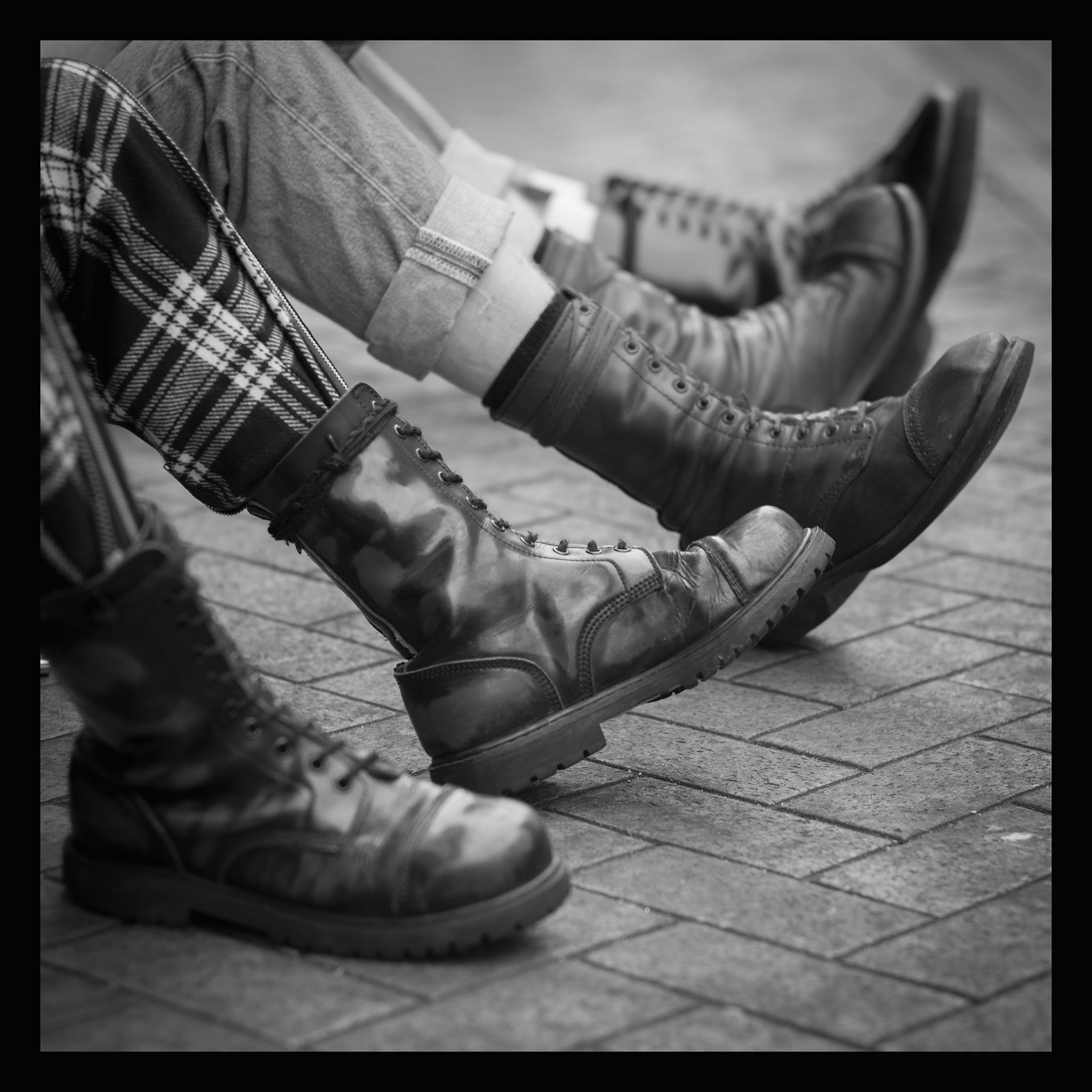 Punks show off the Doctor Marten boots as they gather in Blackpool for the annual Rebellion Punk Rock Festival