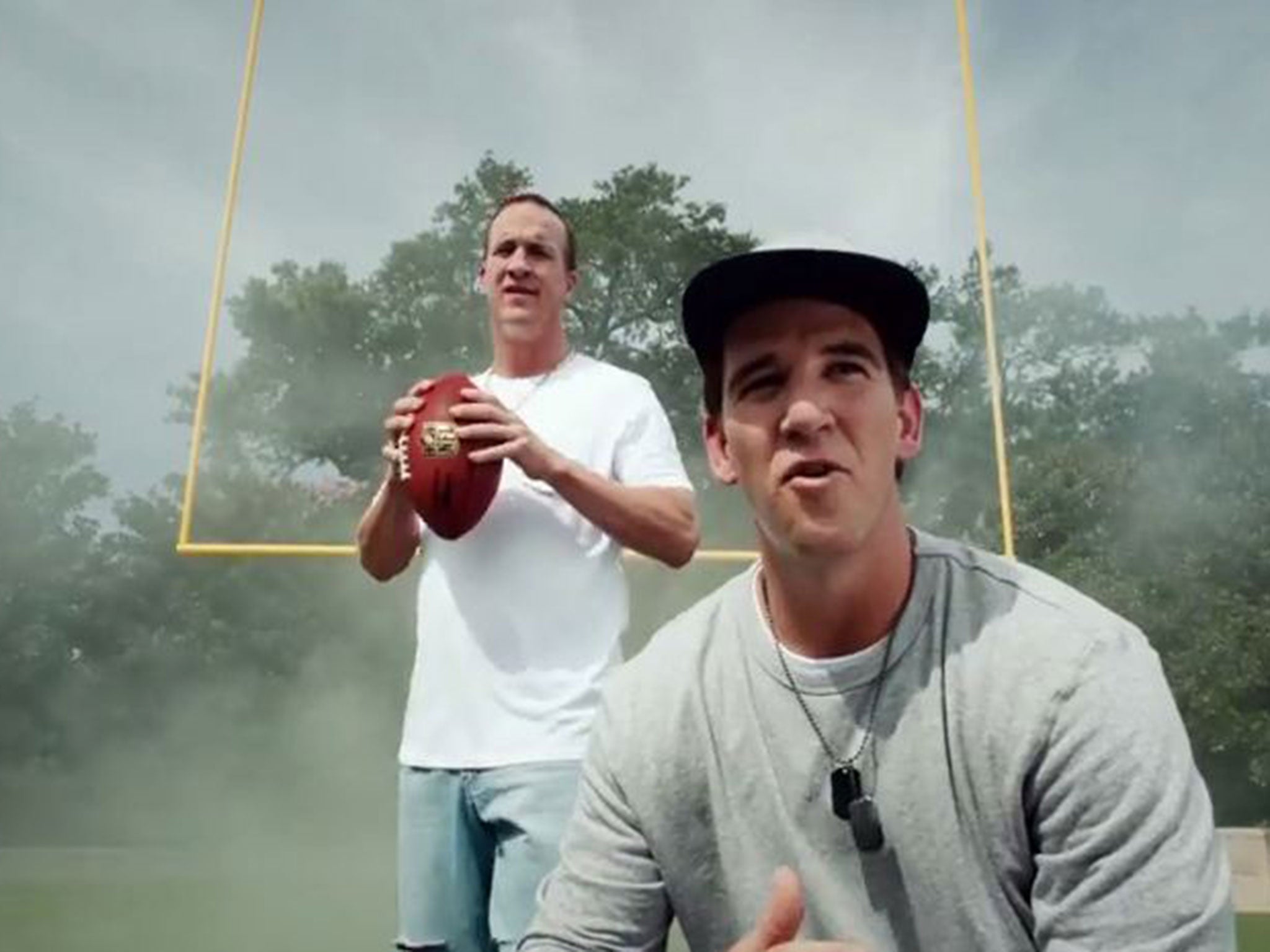 NFL quarterback siblings Peyton and Eli Manning have released a hilarious new rap music video.