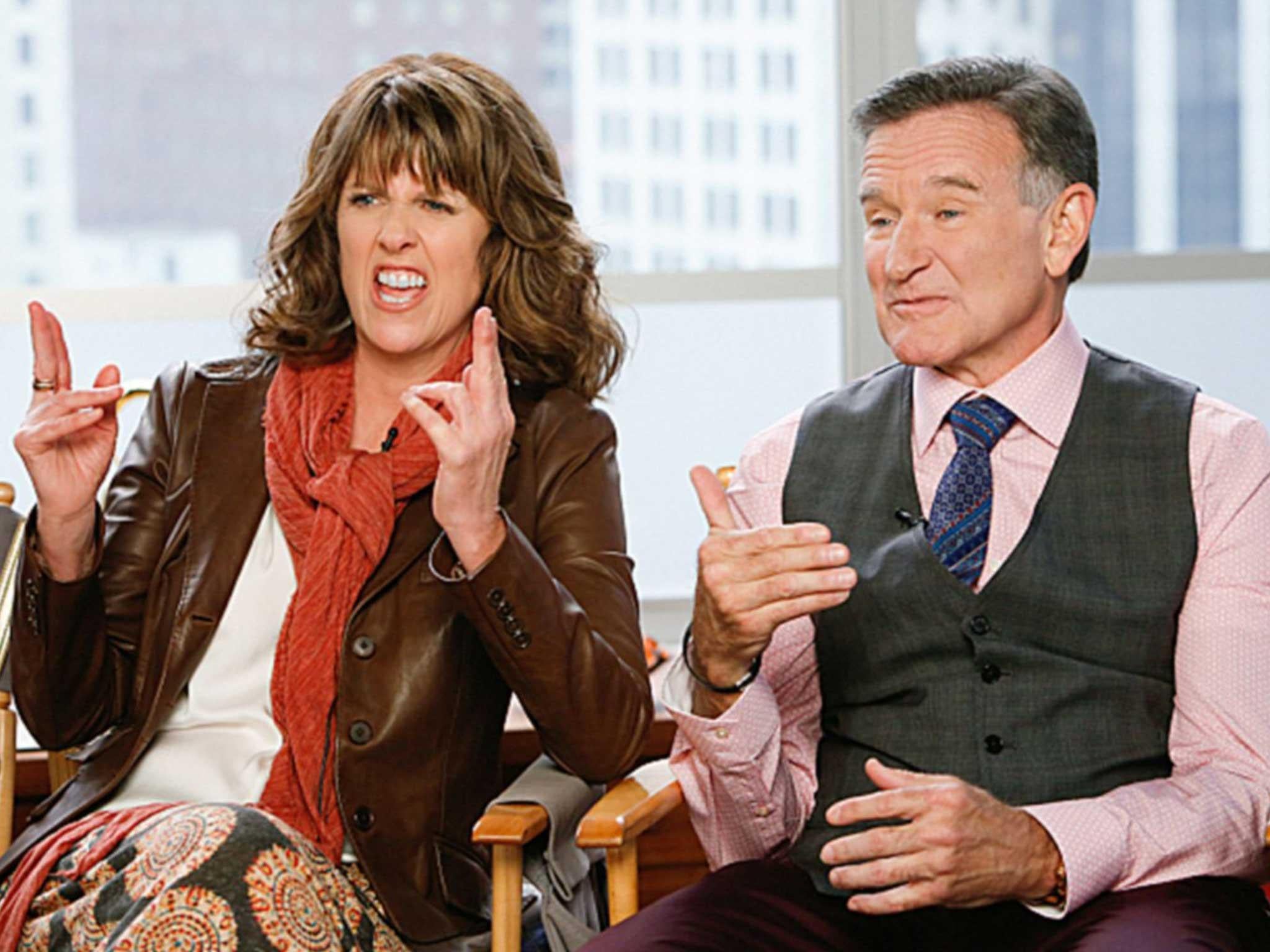 Robin Williams with his Mork and Mindy co-star Pam Dawber