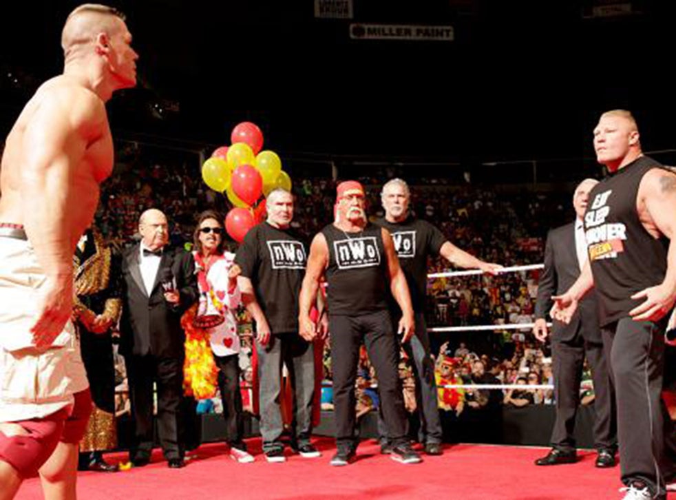 Wwe Raw Results Brock Lesnar Tries To Rain On Hulk Hogan S Birthday But John Cena Makes The Save Ahead Of Summerslam The Independent The Independent - dean ambrose and hulk hogan fighting in roblox with intro