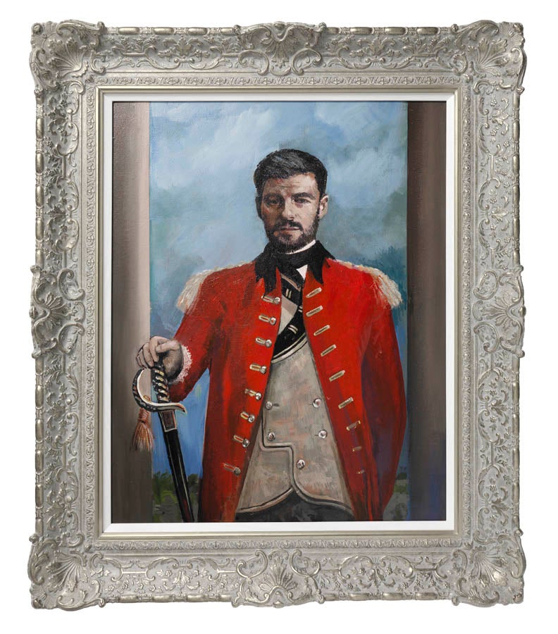 Steven Gerrard in the style of Joshua Reynolds’ Portrait of General John Burgoyne