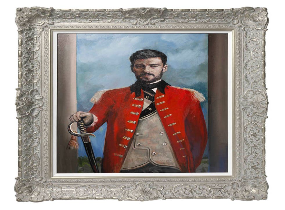 Steven Gerrard in the style of Joshua Reynolds’ Portrait of General John Burgoyne