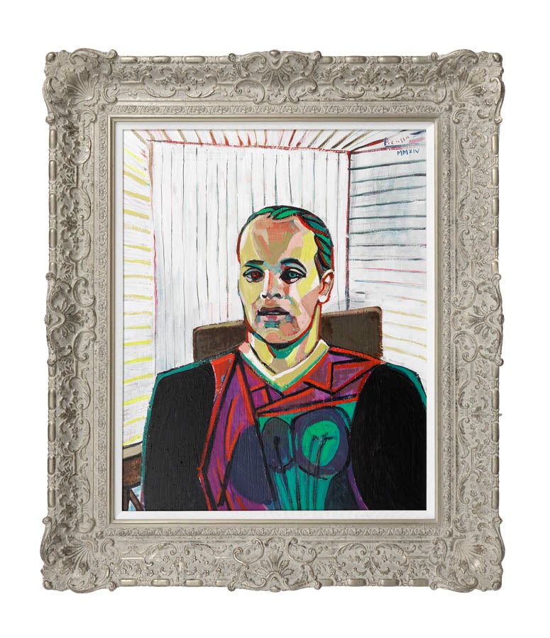 Andrés Iniesta in the style of Pablo Picasso’s Portrait of Dora Maar