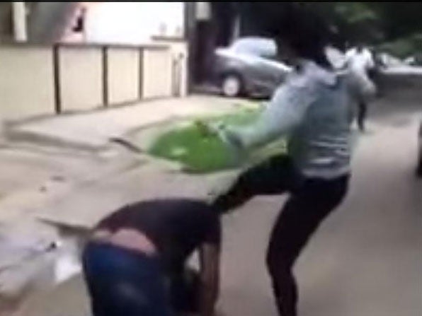 A still from the video of a jogger chasing a man who harassed her in Bangalore