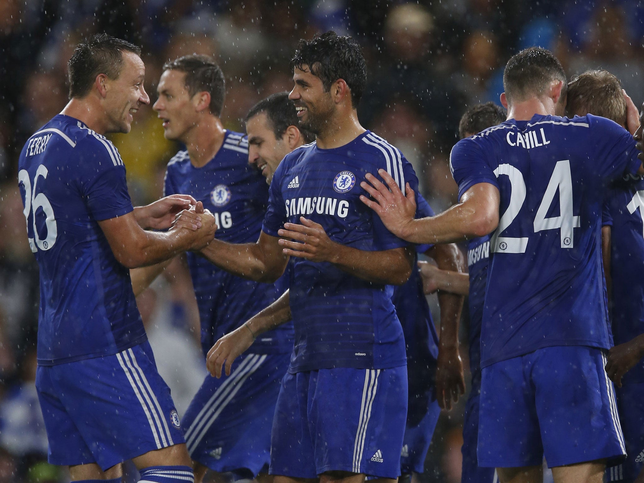 Diego Costa scored twice in seven minutes as Chelsea beat Real Sociedad 2-0