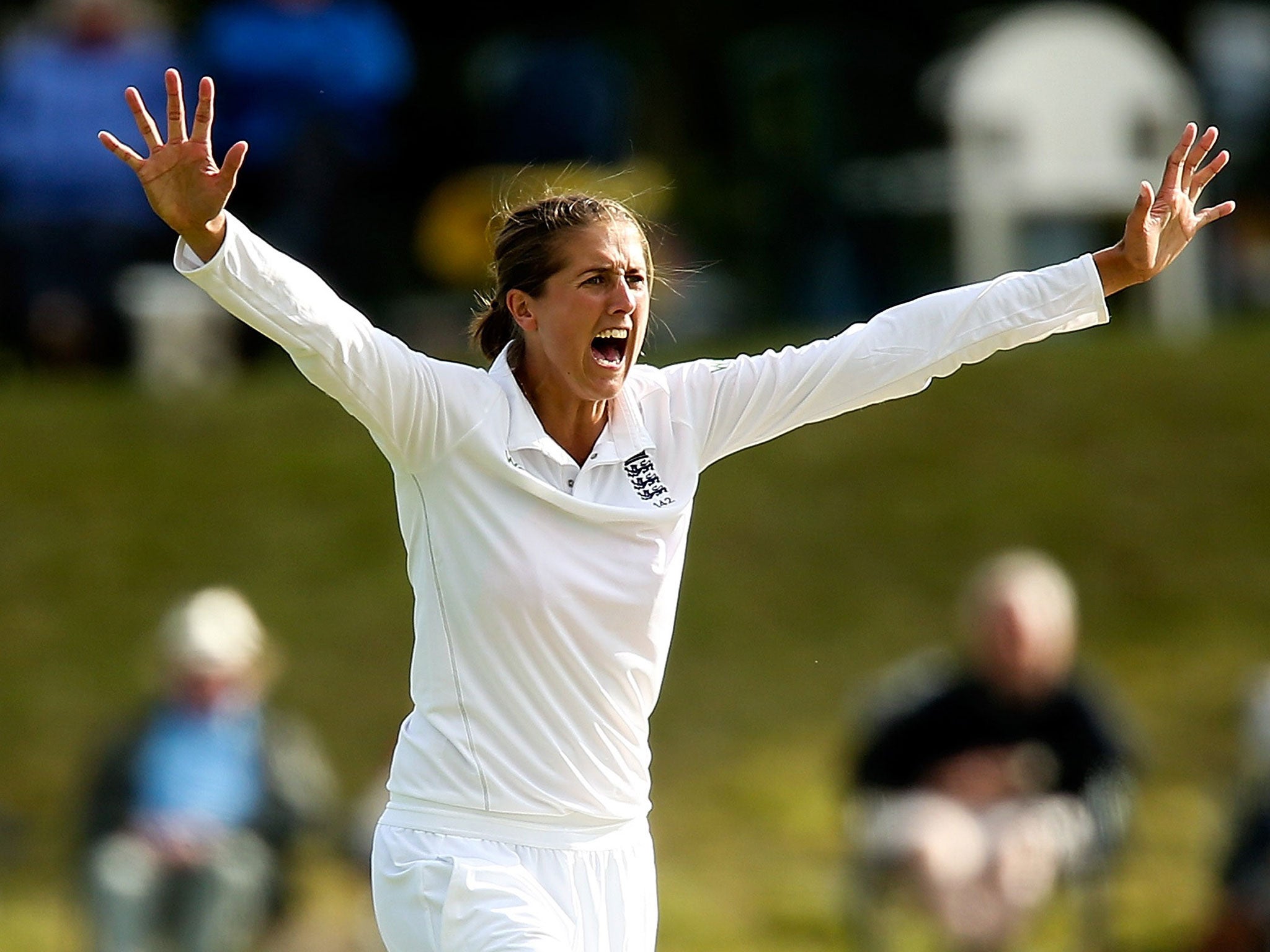Jenny Gunn took four wickets for 13 runs as England
fought back against India after being dismissed for 92
