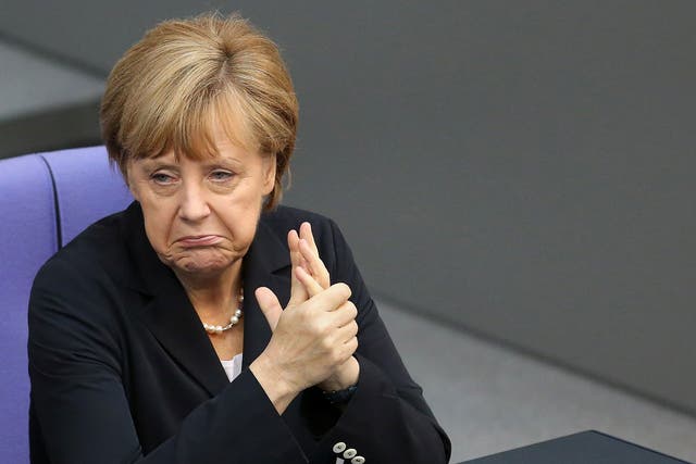 German Chancellor Angela Merkel attends a meeting of the Bundestag, Germany's federal parliament