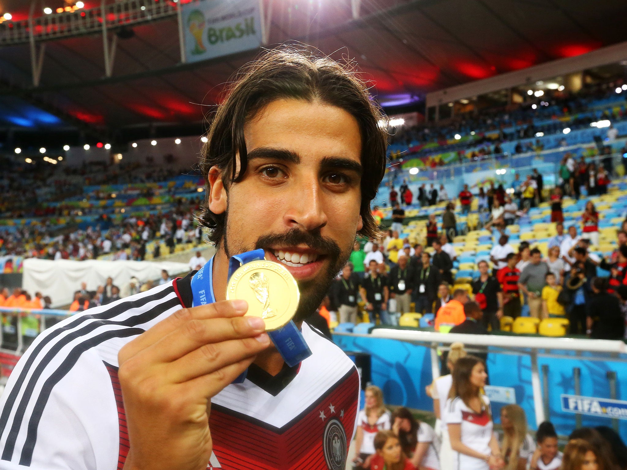 Sami Khedira with his World Cup wining medal