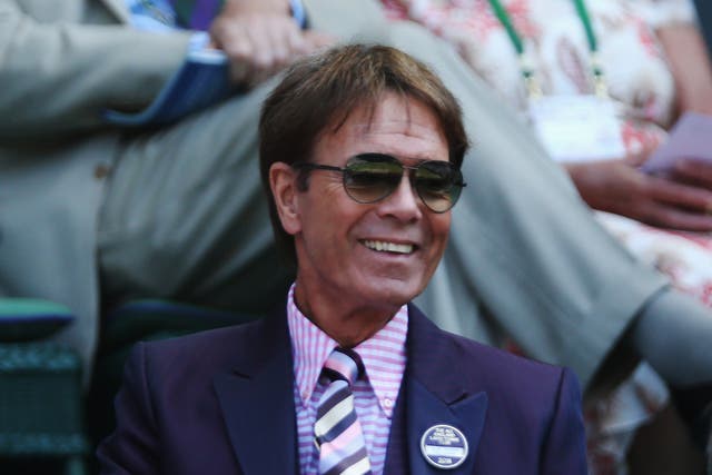 Cliff Richard in the royal box to watch the match on day ten of the Wimbledon Lawn Tennis Championships at the All England Lawn Tennis and Croquet Club on 3 July 2014 in London