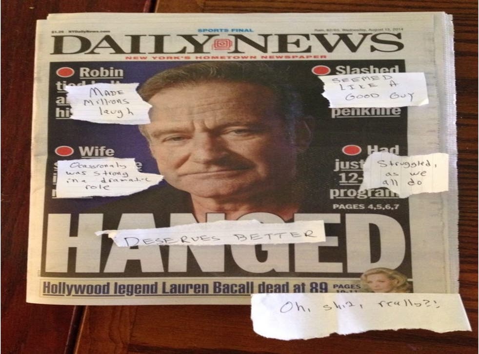 NY Daily News' abhorrent Robin Williams front page gets the edit the ...