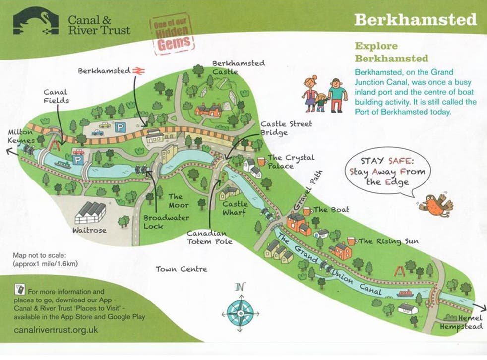 The Canal and River Trust map of Berkhamsted which was mocked for looking like a penis