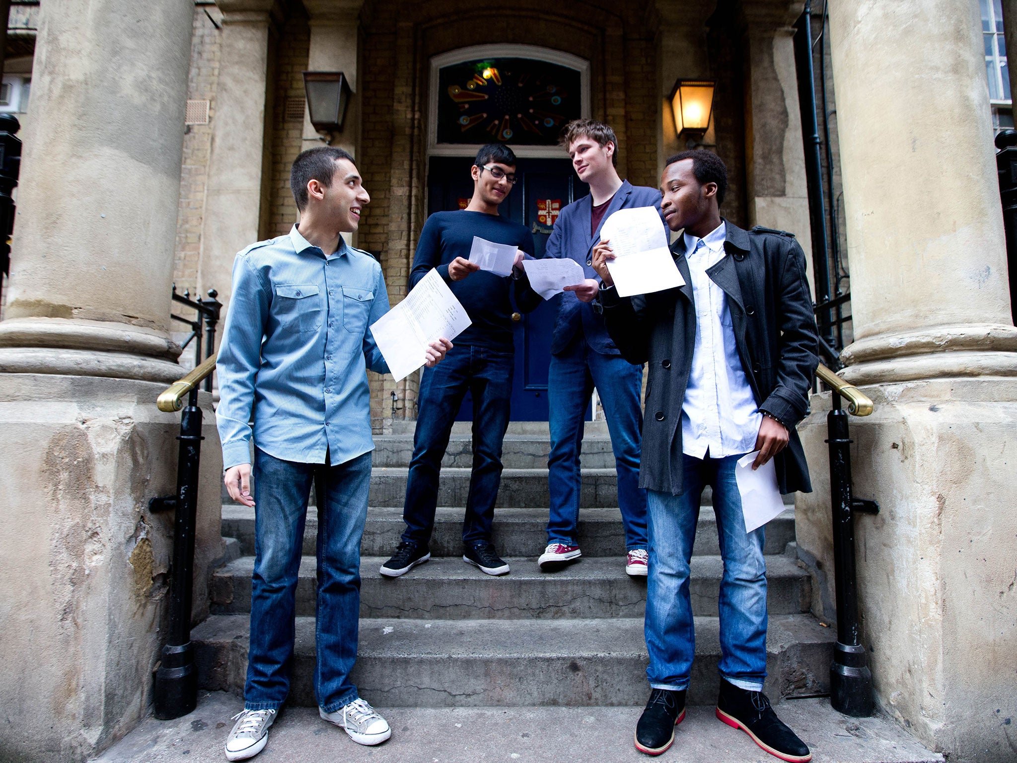 Students from Central Foundation Boys School: (right to left) Philip Wereko, Theo Fiore,
Maksud Rahman, and Waseem al-Abdulla