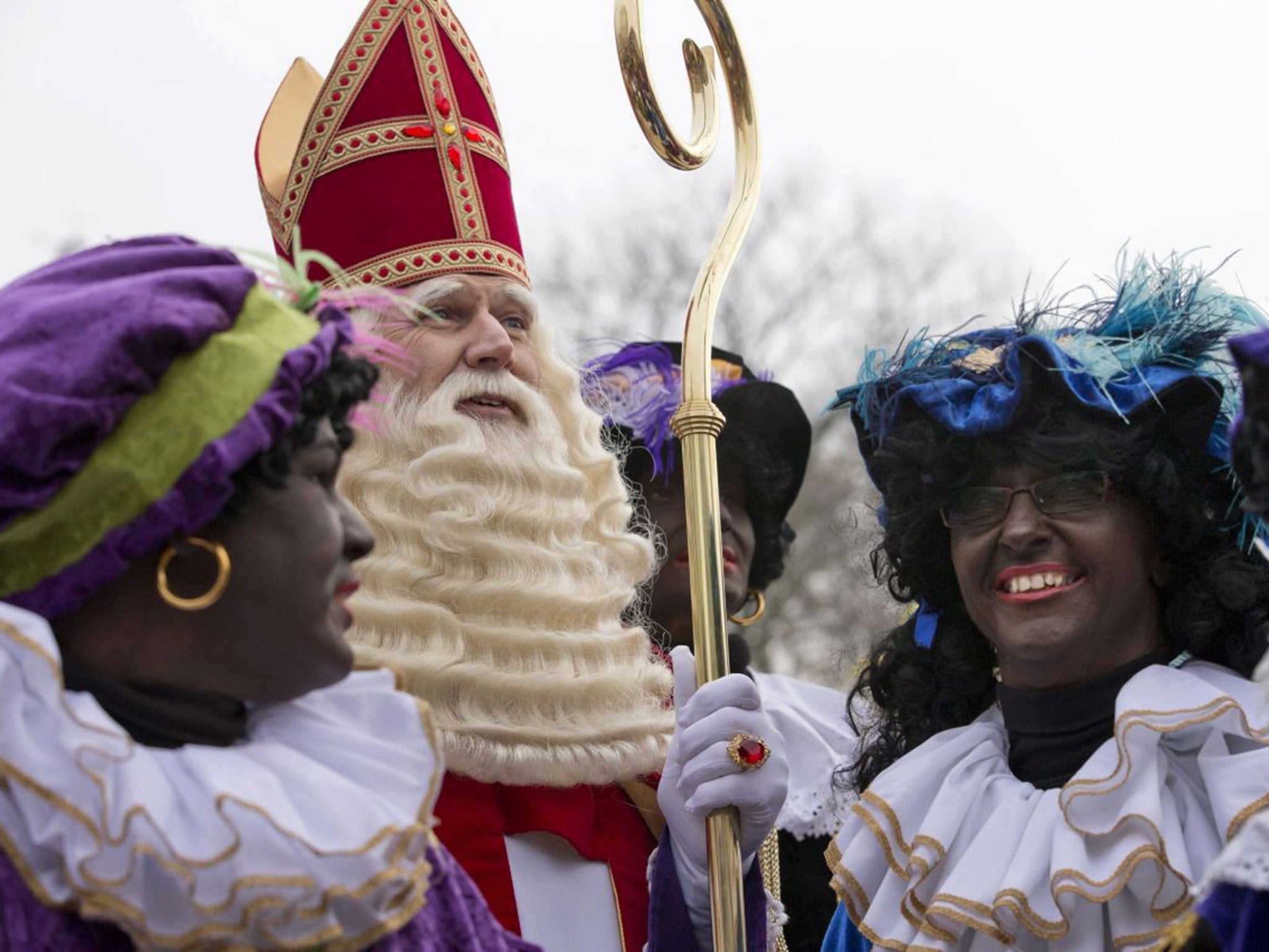 Sinterklaas is accompanied by his 'helpers'