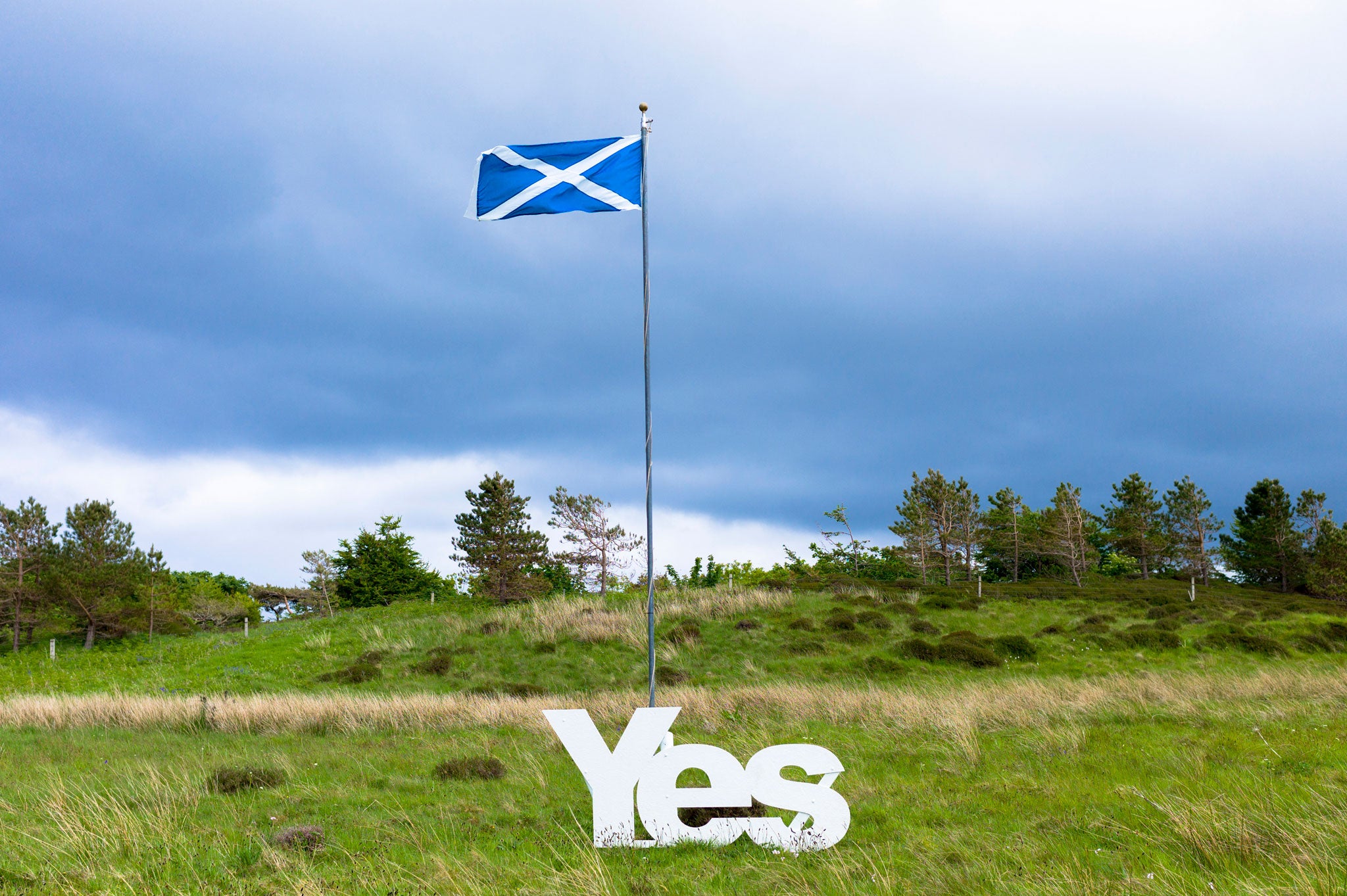The Saltire flying high in an image from the pro-independence 'yes' campaign