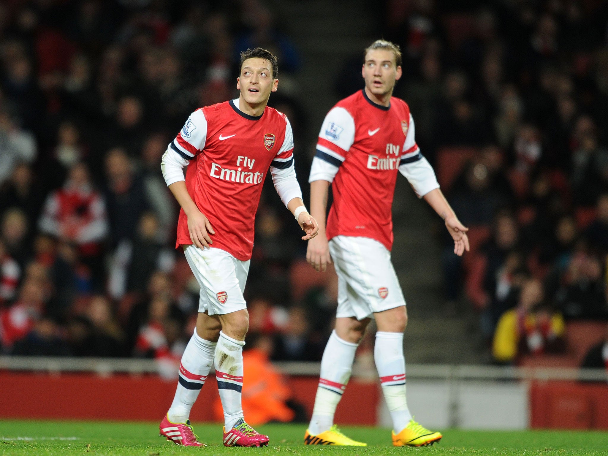Mesut Ozil wishes former Arsenal team-mate Nicklas Bendtner well after Wolfsburg move