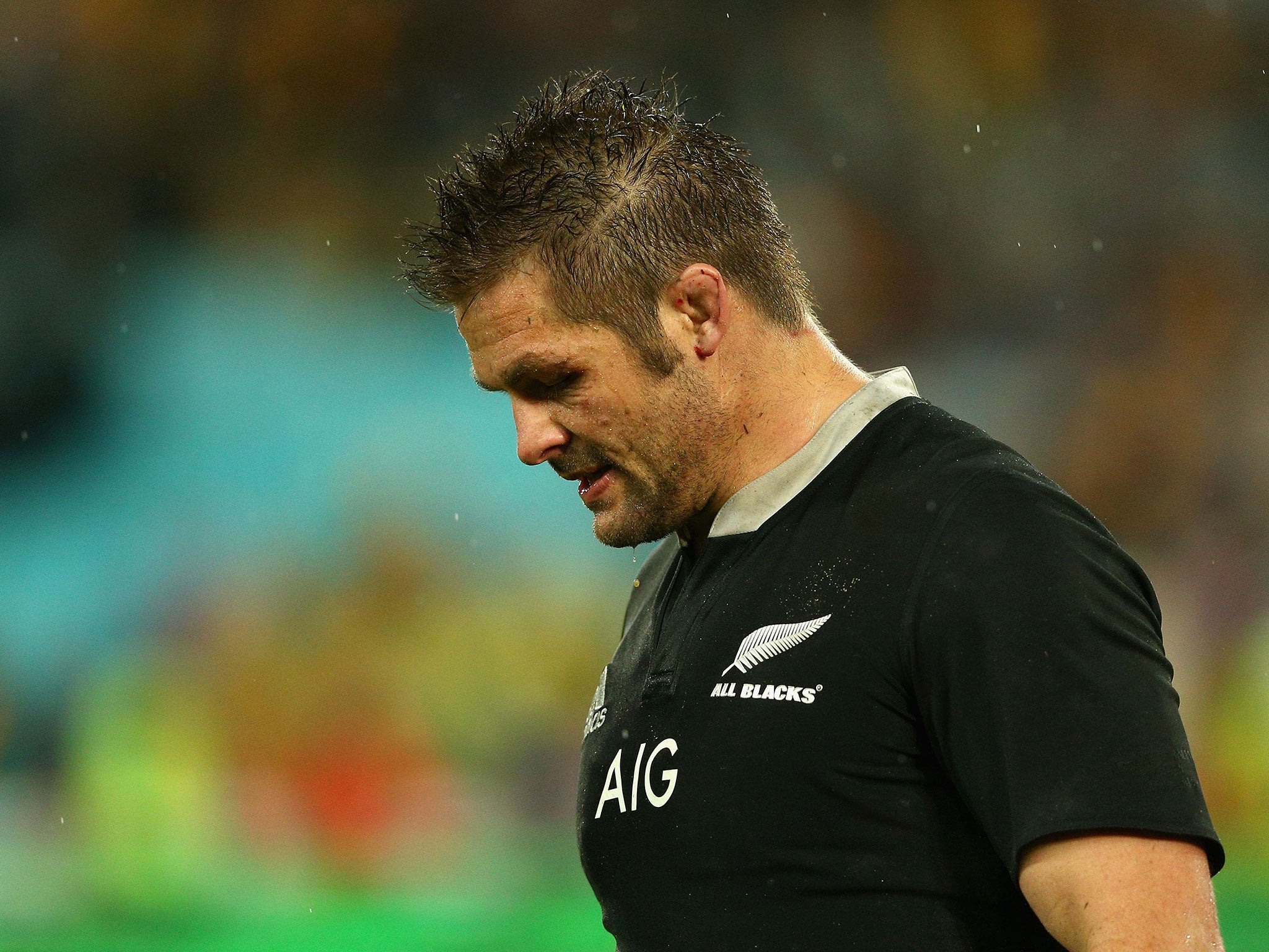 Rickie McCaw looks on disappointed after the 12-12 draw with Australia