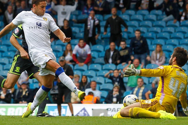 Billy Sharp scored on his debut as Leeds beat Middlesbrough 1-0