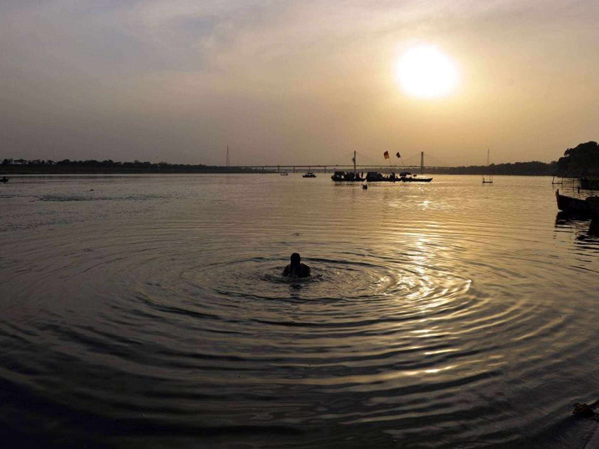 The confluence of the Ganges, Yamuna and mythical Saraswati in Allahabad
