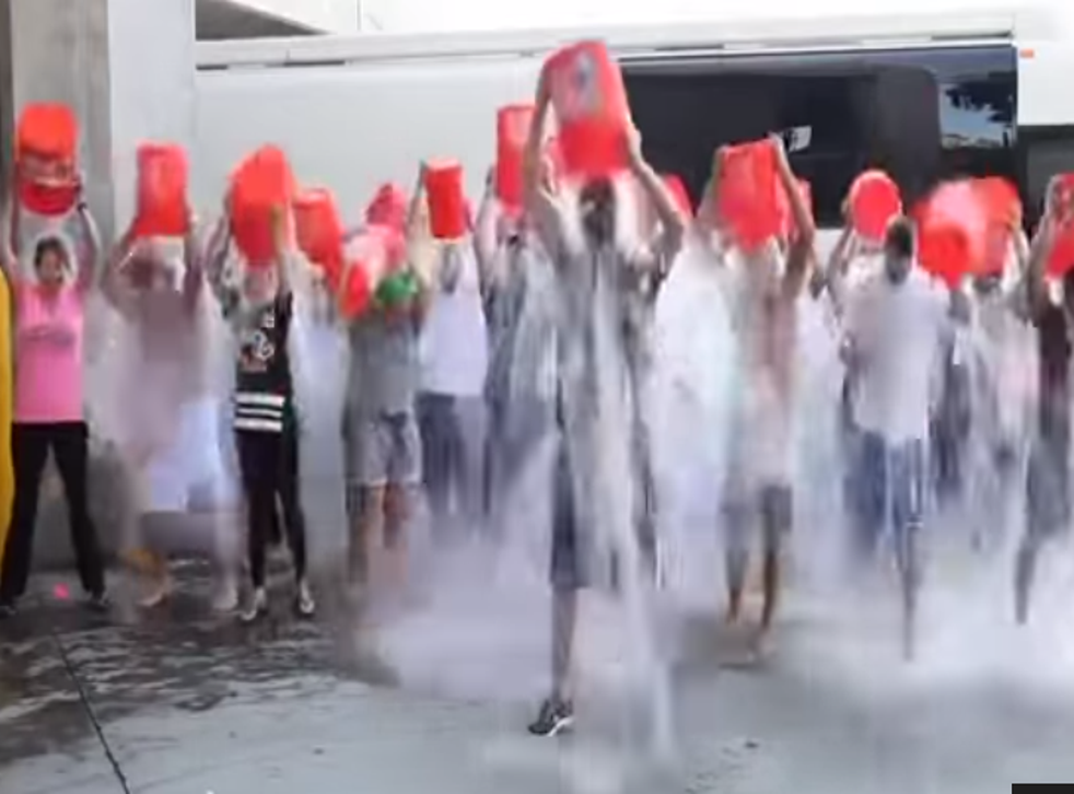Justin Timberlake gets his friends involved in the ice bucket challenge