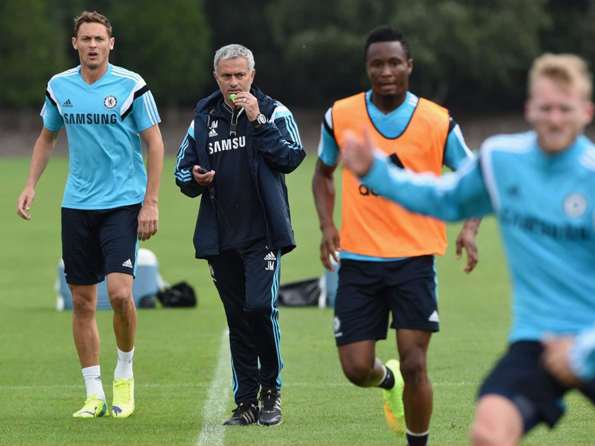 Jose Mourinho oversees a Chelsea training session earlier in the week