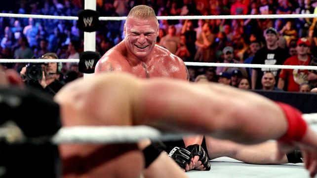 Brock Lesnar making mincemeat of John Cena