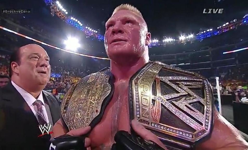 Half man, half beetroot Lesnar became the new WWE champion