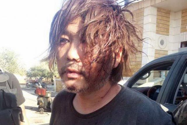 Haruna Yukawa after his capture by Isis