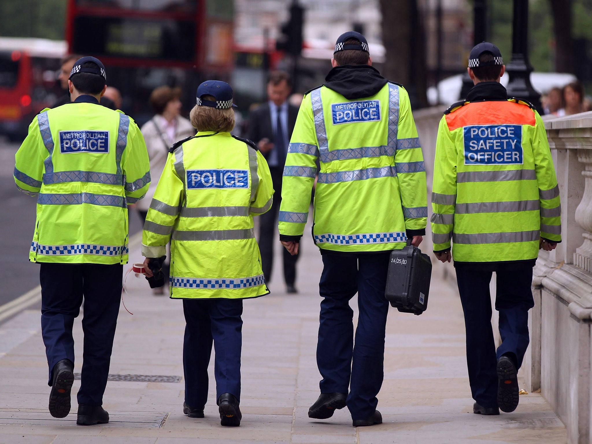 Police officers providing a visible presence.