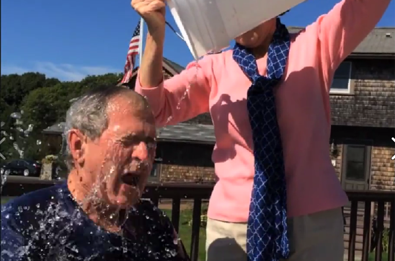 Even George Bush got involved with the Ice Bucket Challenge