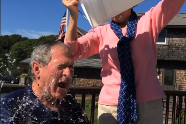 Even George Bush got involved with the Ice Bucket Challenge