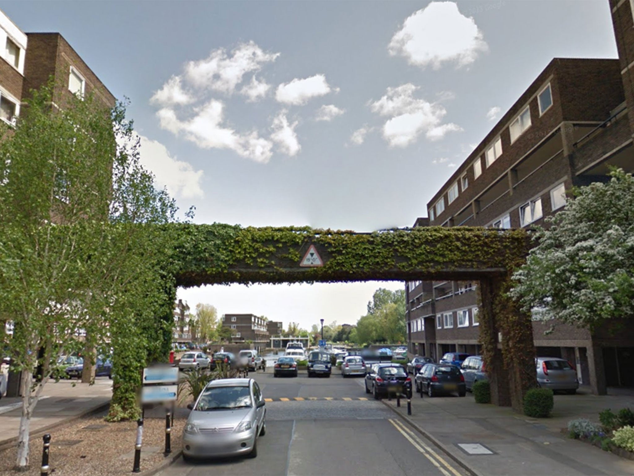 The entrance into Brentford Dock housing estate in south west London