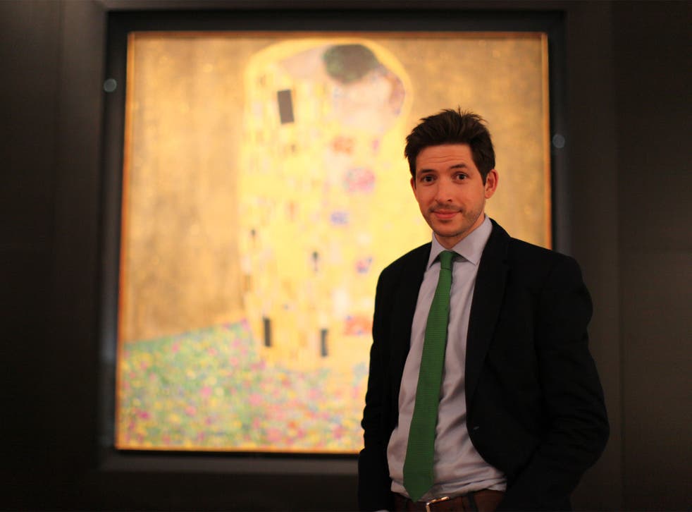 City slicker: Dr James Fox in front of Gustav Klimt’s ‘The Kiss’ in Vienna