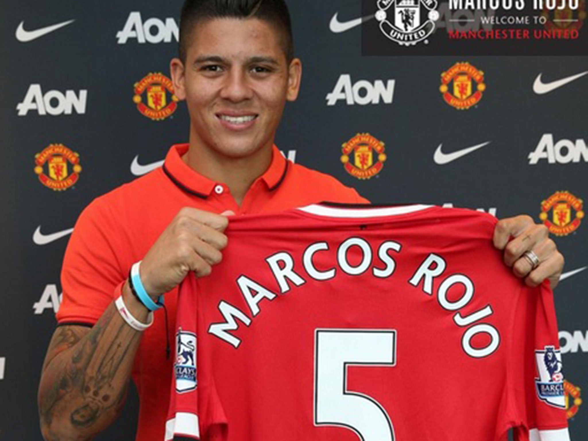 Marcos Rojo and his No 5 shirt