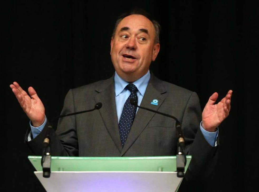 Salmond at a press conference yesterday
