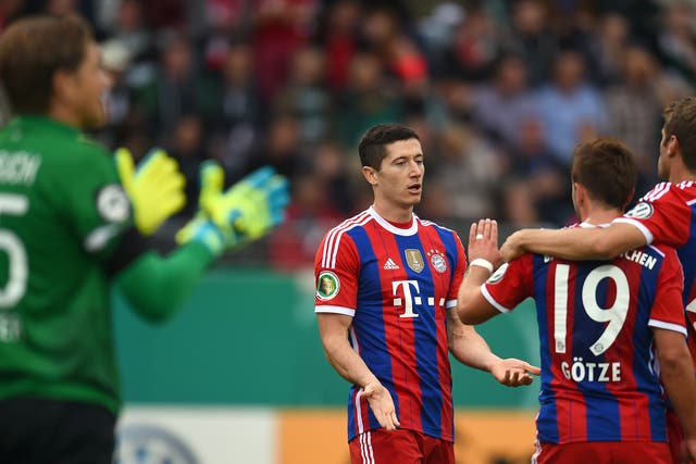 Lewandowski in action for Bayern Munich