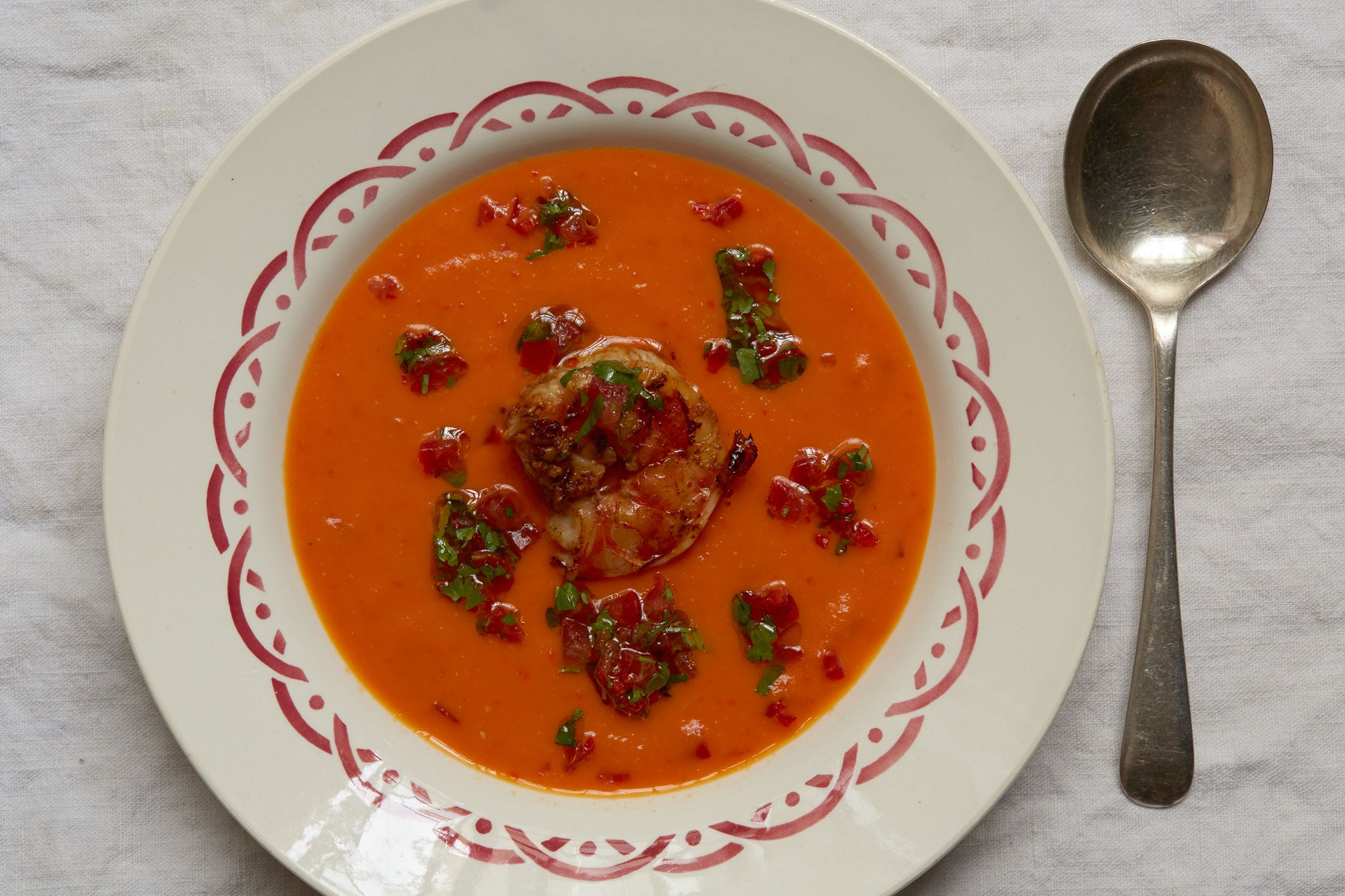 Spiced tomato and prawn soup